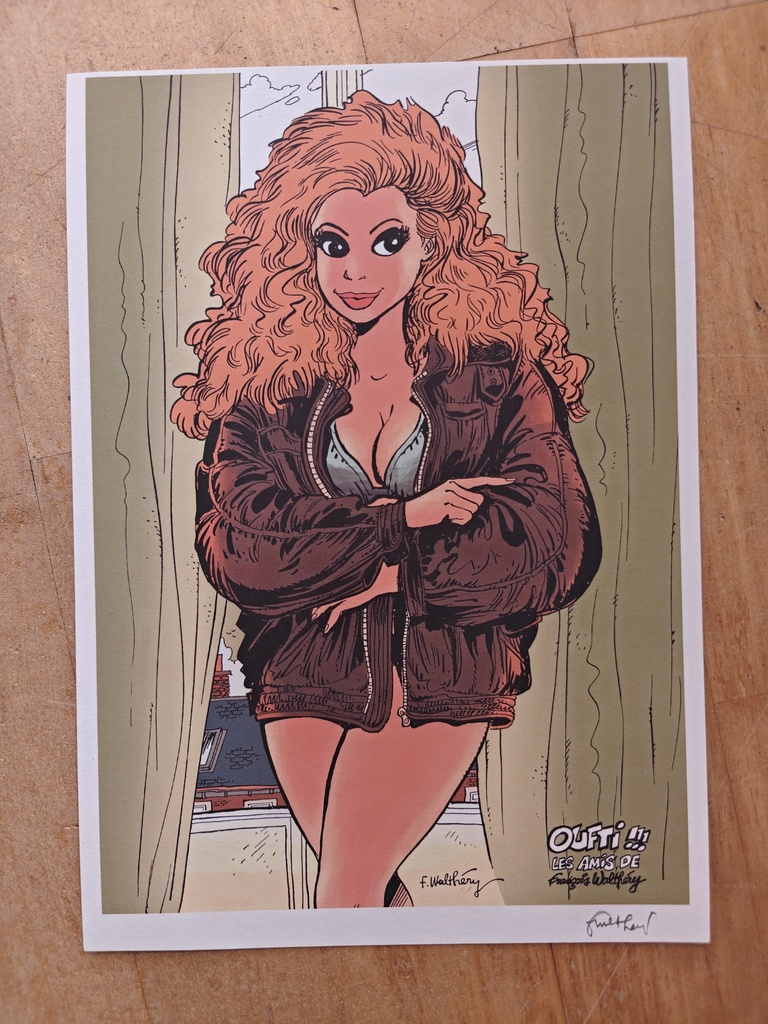 Ex-libris - Pin-up, signé F. Walthéry