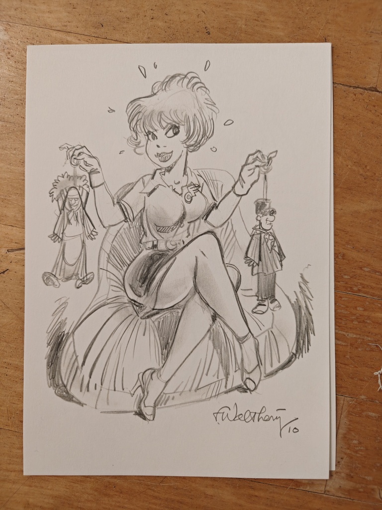 Dessin original - Natacha, crayon signé Walthéry